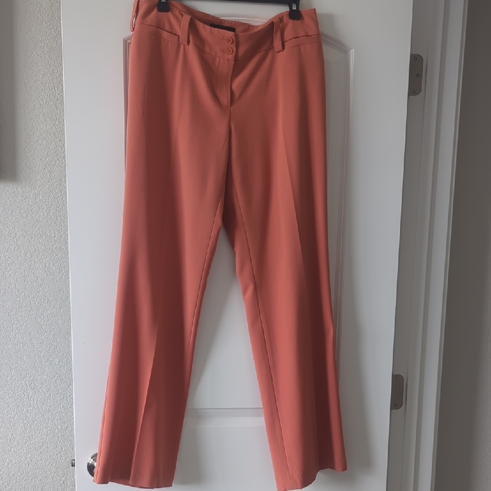 Focus 2000 Cognac Dress Pants Straight-Leg Tailored Size 8